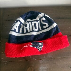 NFL Patriots Kids Beanie - Navy and Red